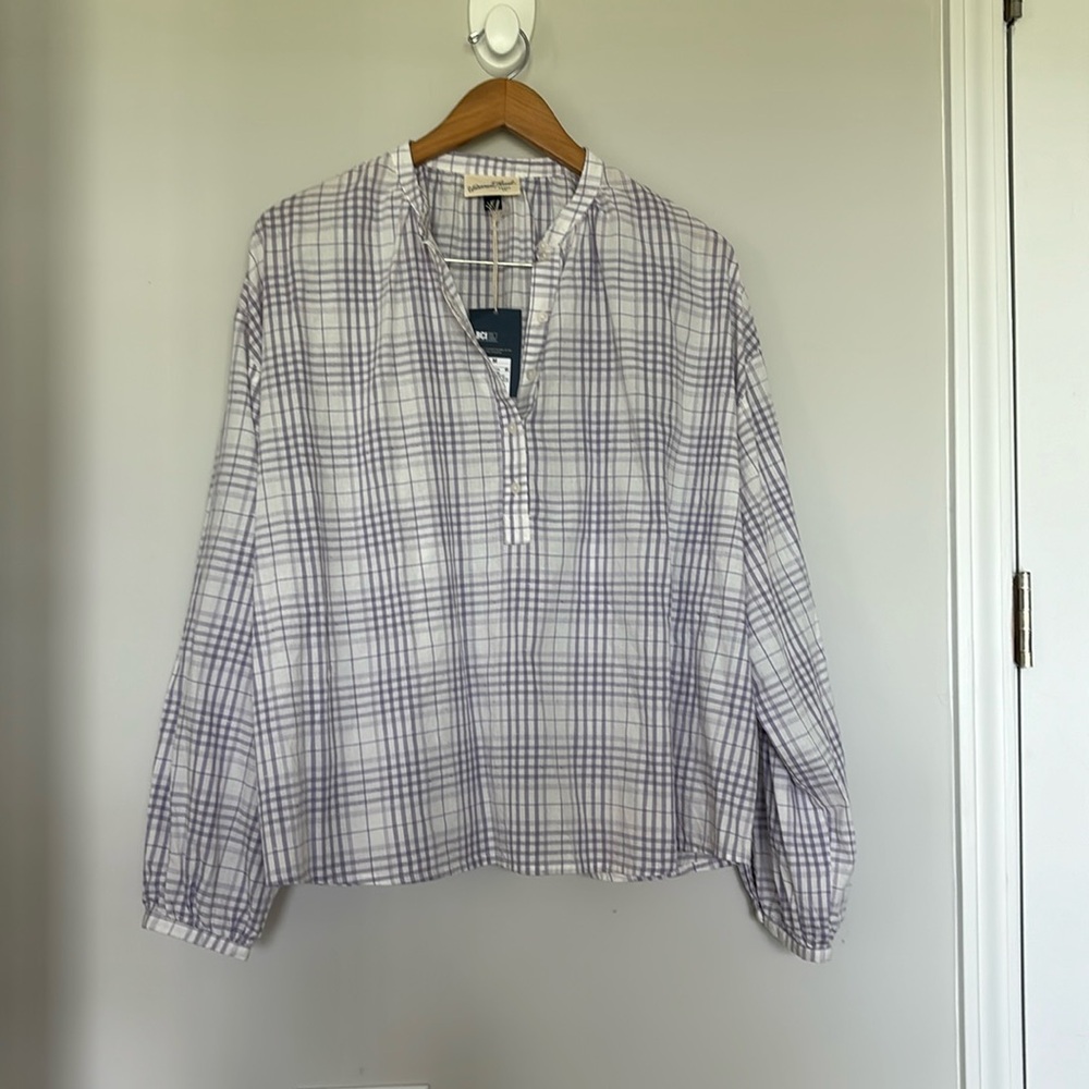 Universal Thread Plaid Pull Over Top Sz M NWT